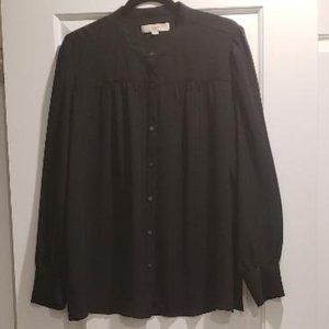 Loft XL Black Long-sleeve blouse
